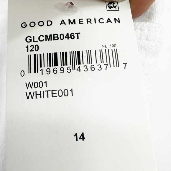 Good American Women's White Good Legs Crop Mini Boot Jean Size 14/32 NWT - Picture 9 of 12